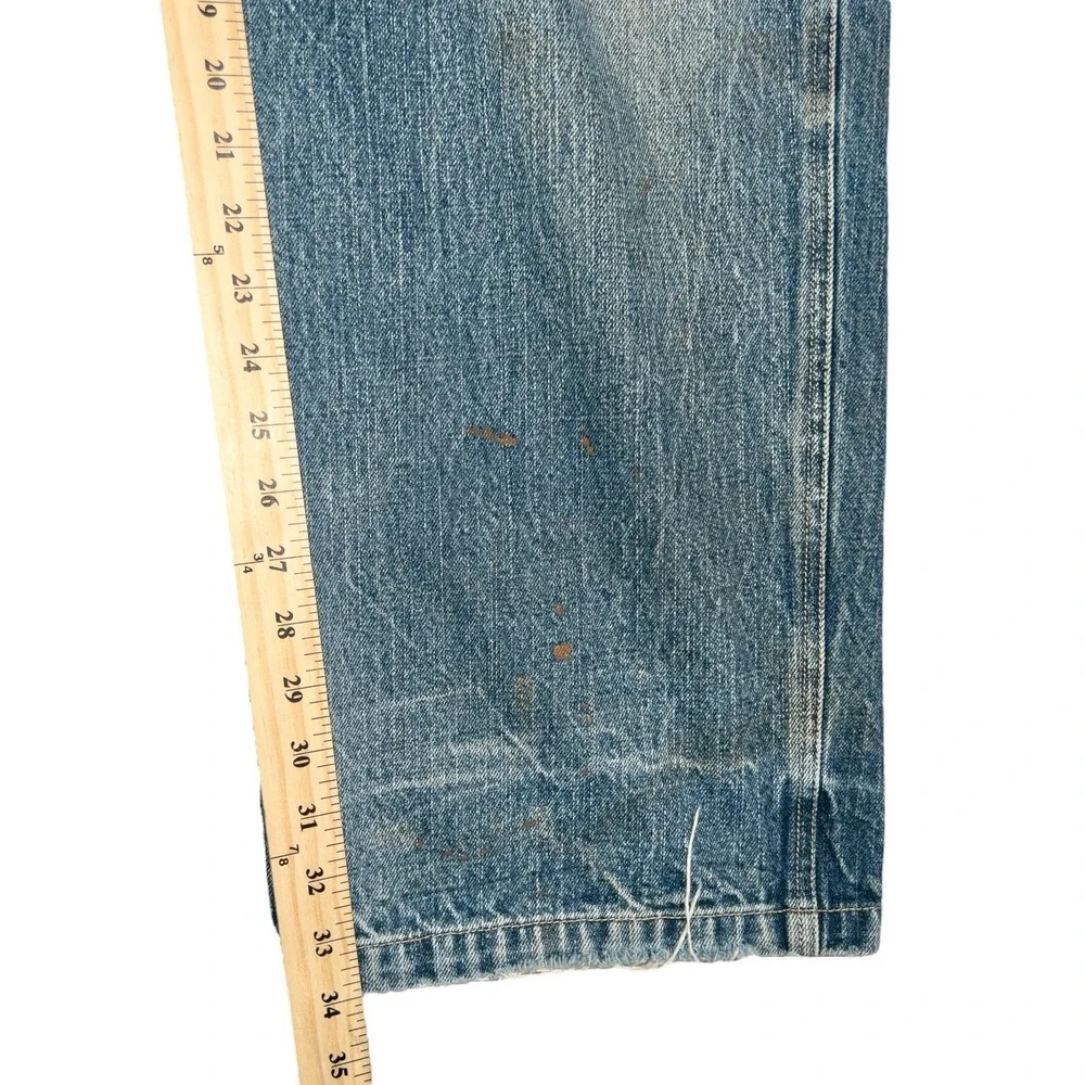 Vintage Reverb Wide Leg‎ Baggy Jeans Mens 38x34 Paint Splatter Stains Distressed